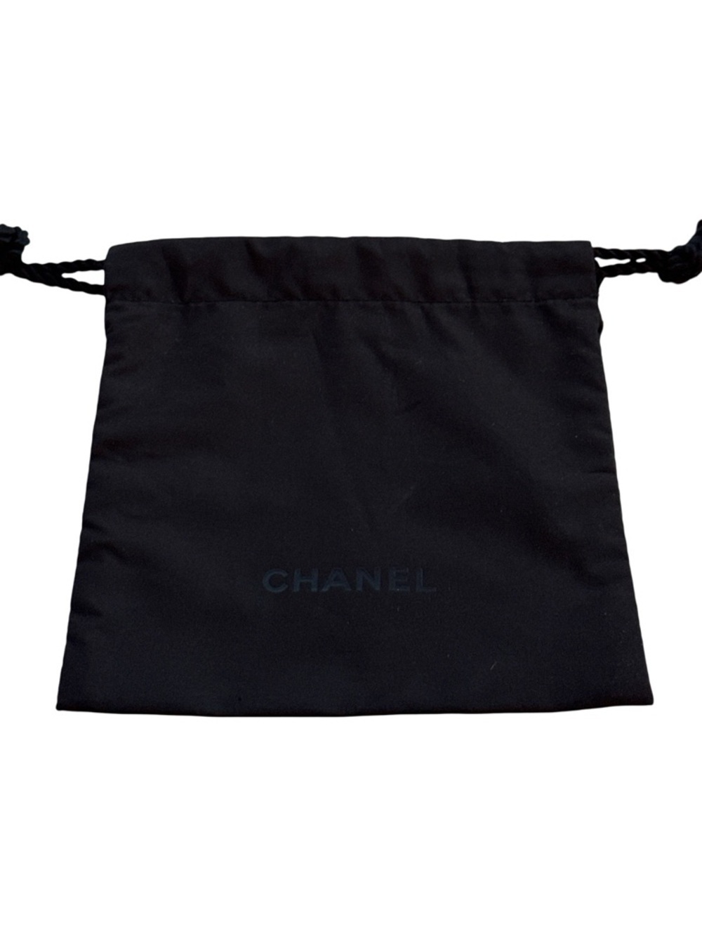 Authentic CHANEL Black Drawstring Storage Pouch